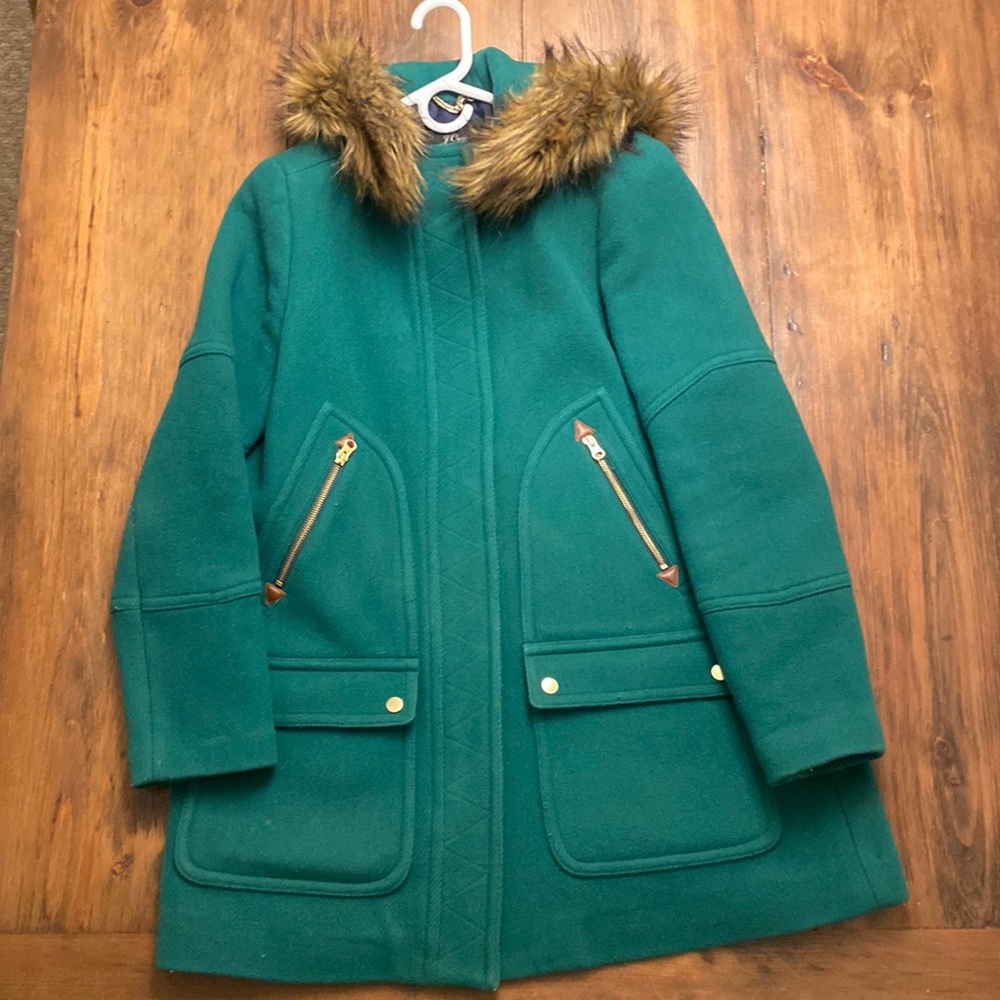 J Crew Wool Stadium Parka, Size 10